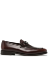 Ferragamo Seattle Polished Leather Loafers In Brown