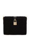 Dolce & Gabbana Dolce Box Embroidered Shoulder Bag In Black