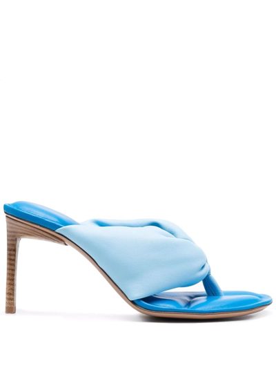 Jacquemus Les Sandales Nocio Puffy Lambskin Thongs In Blue