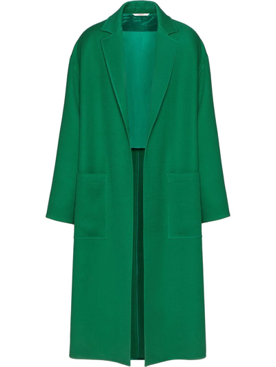 Valentino Patch-pocket Virgin Wool-delaine Coat In Green