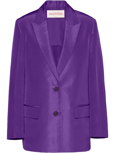 Valentino Peak-lapel Single-breasted Jacket In Prism Violet