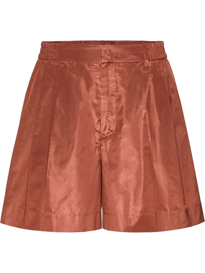 Valentino Pressed-crease Tailored Shorts In Rostrot