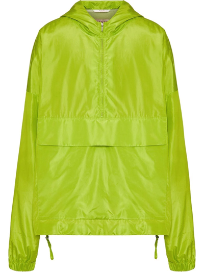 Valentino Long-sleeve Hooded Coat In Green