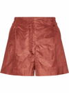 Valentino Pressed-crease Tailored Shorts In Brown