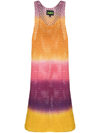 Agr Women's Dip-dyed Crochet Minidress In Multicolour