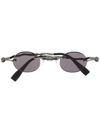 Kuboraum Foldable Round-frame Sunglasses In Black