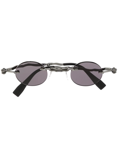 Kuboraum Foldable Round-frame Sunglasses In Black