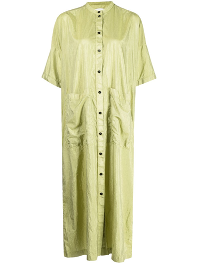 Jil Sander Leaf-print Shirt Dress In Green