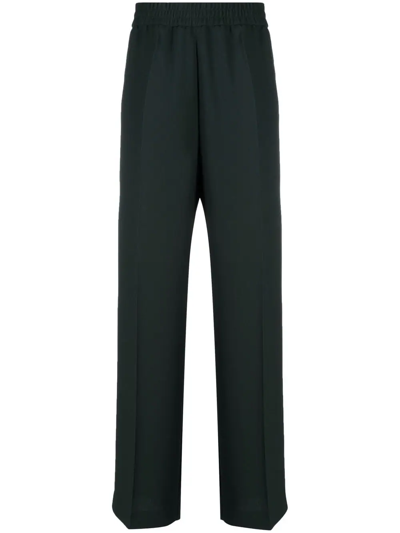 Hugo Boss Relaxed-fit Trousers In Fluent Crepe With Elasticized Waistband In Light Green