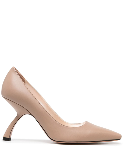 Piferi Tania' Vegan Leather Pointed Toe Pumps In Neutral