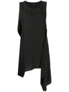 Y's Asymmetrical Draped Sleeveless Top In Black