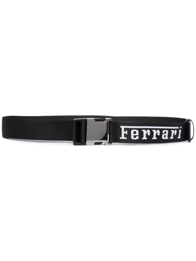 Ferrari Logo-print Buckle-fastening Belt In Black