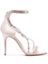 Alexander Mcqueen Crystal-embellished Satin High-heel Sandals In Sugar Pink Crystal