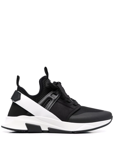 Tom Ford Neoprene And Suede Jago Sneakers Shoes In Black