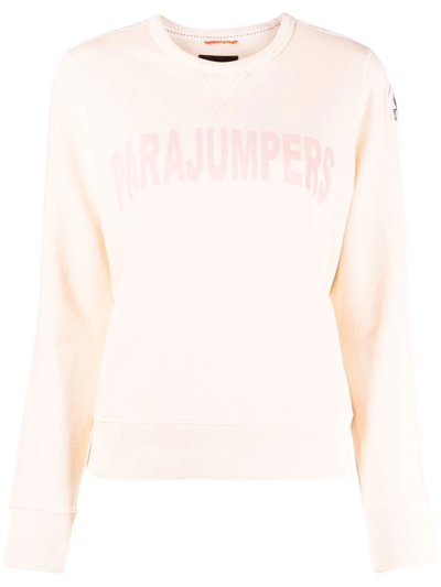Parajumpers Logo-print Cotton Sweatshirt In Neutrals