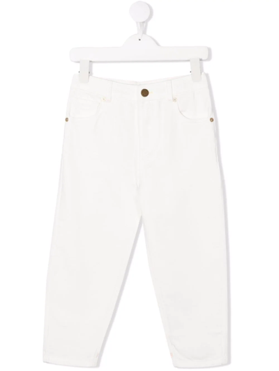 Scotch & Soda Kids' Slim-cut Trousers In White