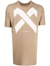 11 By Boris Bidjan Saberi Crossover Print Crewneck T-shirt In Brown
