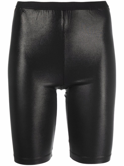 Rick Owens High-shine Finish Shorts In Black