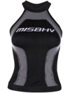 Misbhv Black & White Halter Sport Top In Black