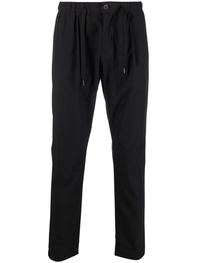 Herno Drawstring Waist Cropped Plain Trousers In Black