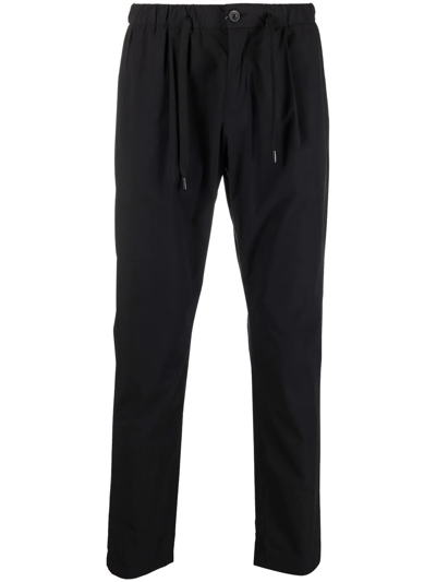 Herno Drawstring Waist Cropped Plain Trousers In Blue