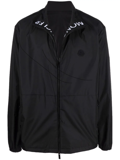 Moncler Gennai Logo-print Raincoat In Black