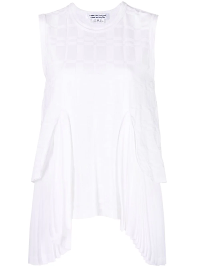 Comme Des Garçons Comme Des Garçons Pleat-detail Asymmetric Blouse In White