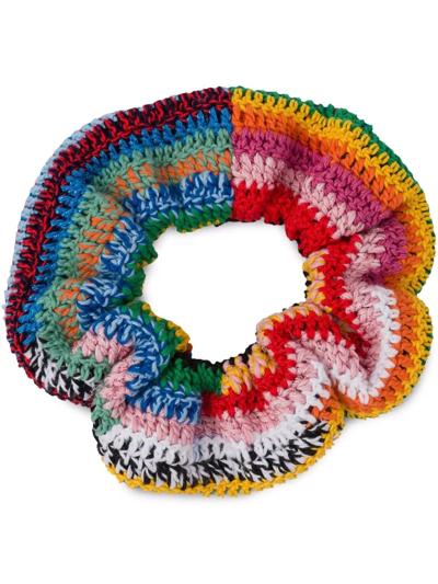 Miu Miu Crochet Hair Scrunchie In Blue