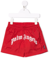 Palm Angels Boys Red Kids Logo-print Shell Swim Shorts 6-12 Years 8 Years In Red