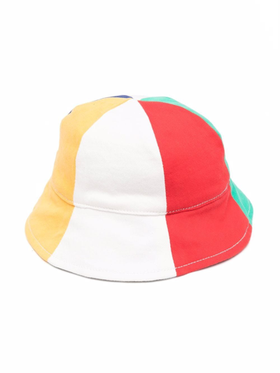 Stella Mccartney Babies' Colour Block Organic Cotton Bucket Hat In White