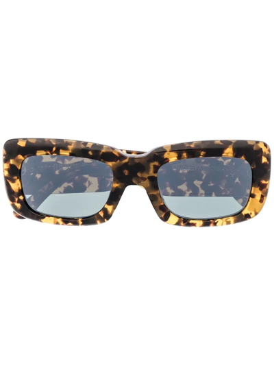 Attico Tortoiseshell Linda Farrow Sunglasses In Yellow