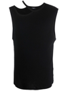 Balmain Tank Top With Cut Out Detail In Black