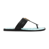 Tom Ford Tf Plaque Quilted Insole Sandals In Black