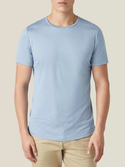 Luca Faloni Light Blue Silk-cotton T-shirt