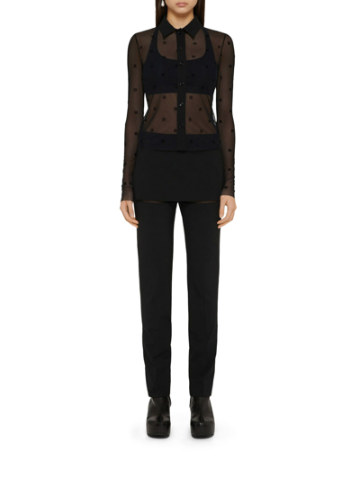 Givenchy Shirt In Tulle With 4g Pattern In Black