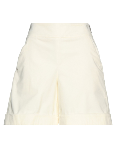 Lorena Antoniazzi Woman Shorts & Bermuda Shorts Ivory Size 2 Cotton, Elastane, Virgin Wool, Viscose In White