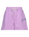 Msgm Logo-print Track Short In Malve In Mauve