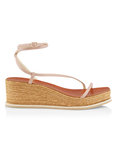 Jimmy Choo Drive Ankle-strap Espadrille Wedge Sandals In Ballet Pink