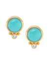 Gurhan Women's Rune 18k & 24k Yellow Gold, Turquoise, & Diamond Stud Earrings