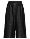 SECOND FEMALE SECOND FEMALE WOMAN CROPPED PANTS BLACK SIZE S LAMBSKIN