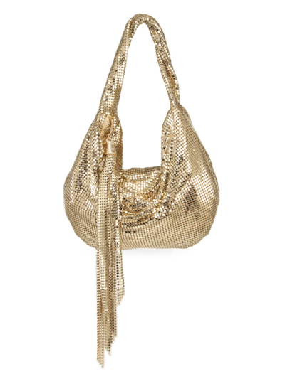Whiting & Davis Marisol Twisted Mesh Hobo Bag In Gold