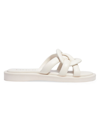 Coach Georgie Woven Leather Sandals In Chalk