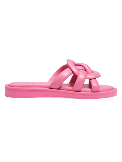 Coach Georgie Woven Leather Sandals In Pink | ModeSens