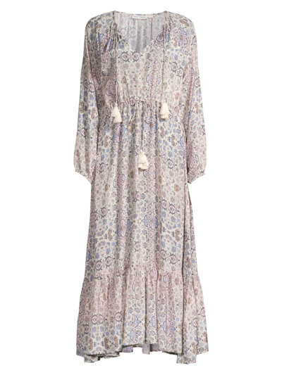 chinese dress ladies Roller Rabbit White & Purple Maxi Dress, S