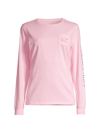 Vineyard Vines Whale Print Long-sleeve T-shirt In Flamingo