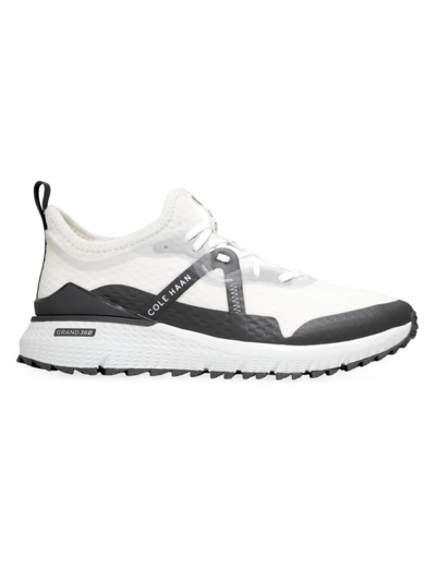 Cole Haan Golf Zerogrand Overtake Sneakers In White/gray Pinstripe/microchip/cyber Yel