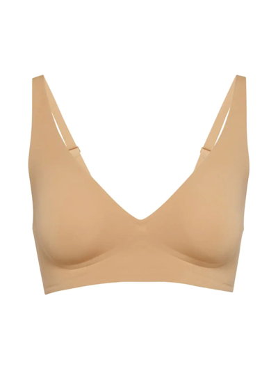 Wolford Pure Skin V-neck Stretch-woven Bra In Rosa