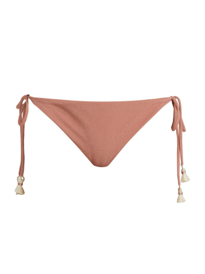 Johanna Ortiz Sunburn Low-rise Bikini Bottom In Copper Skin