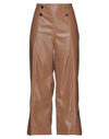CLIPS MORE CLIPS MORE WOMAN PANTS BROWN SIZE 10 POLYESTER, POLYURETHANE