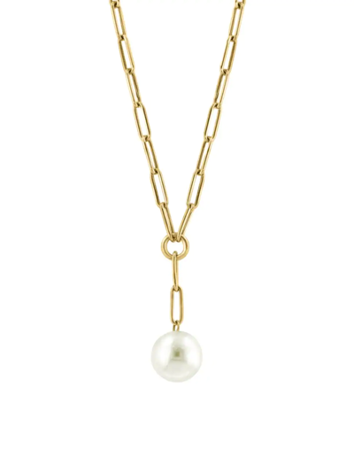 Saks Fifth Avenue Women's 14k Yellow Gold & 11mm Freshwater Pearl Lariat Necklace